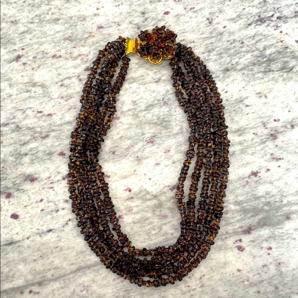 Vintage Sanford Elegant Brown Beaded Necklace
